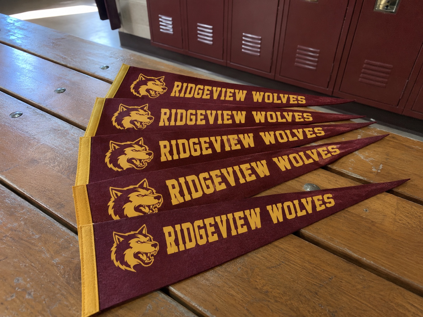 Custom school spirit felt pennants — customer photo