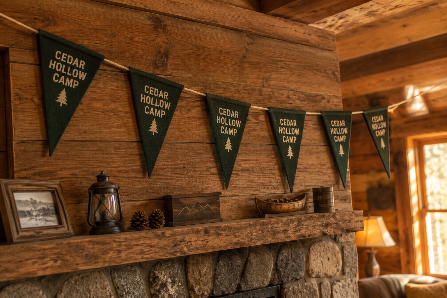 Custom camp pennant banner garland — customer photo
