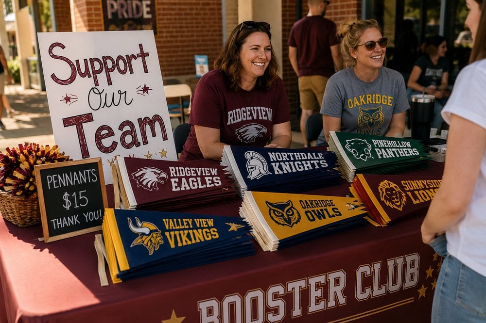 Fundraiser pennants display
