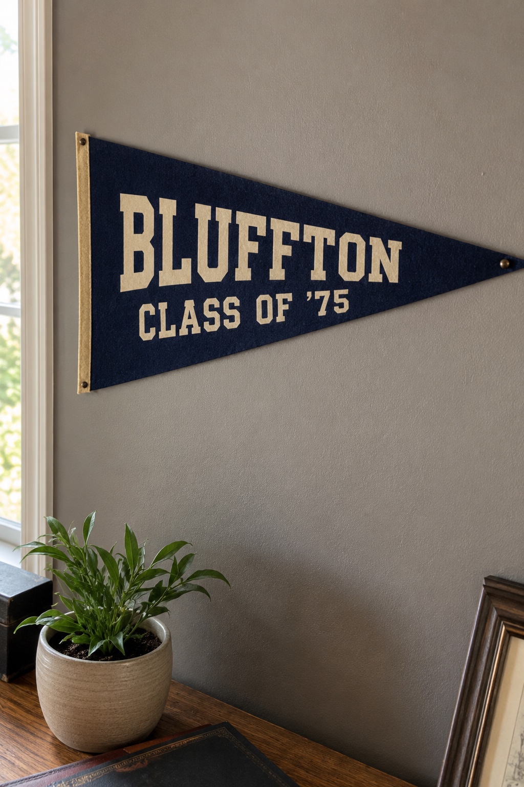 Vintage reunion felt pennant keepsake — customer photo